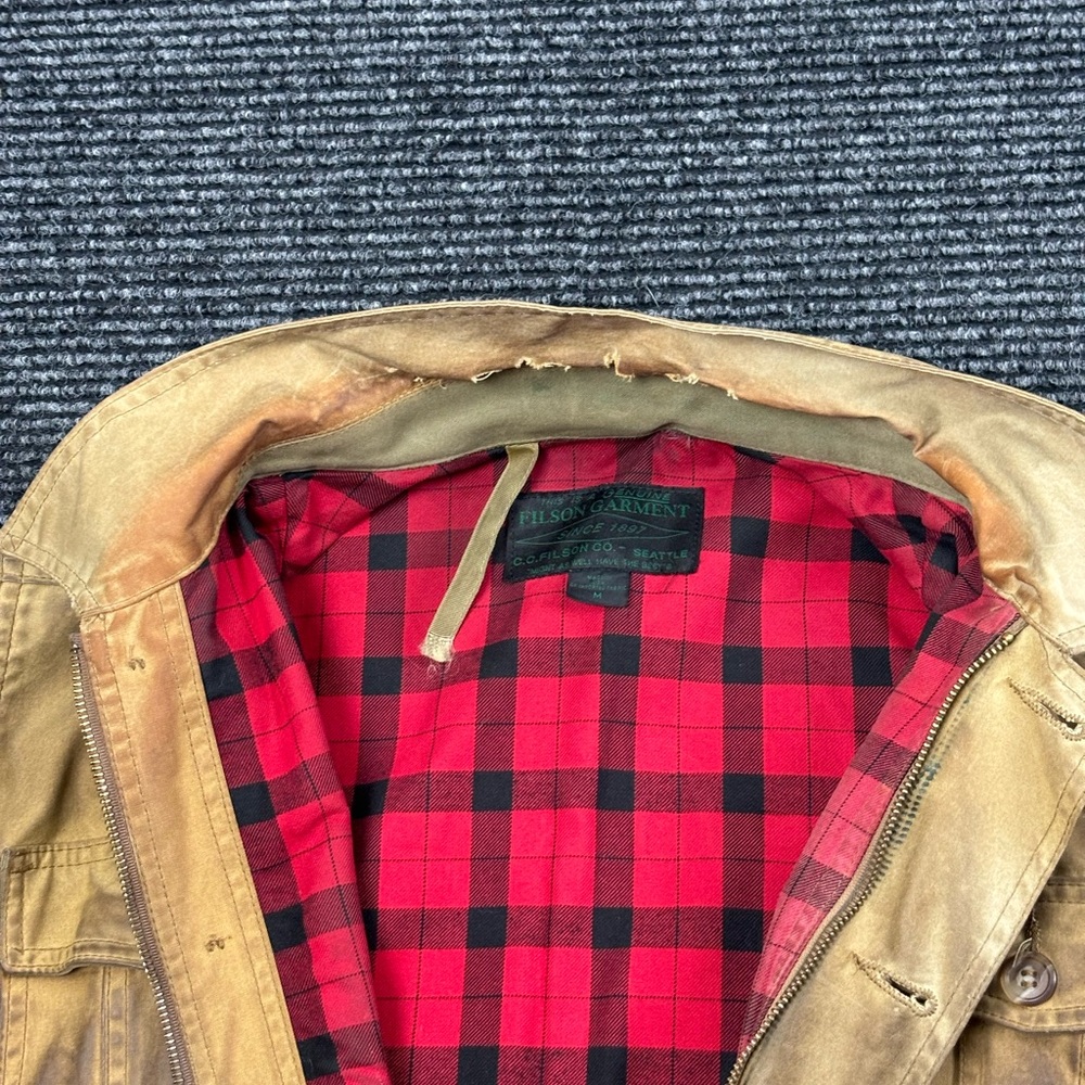 Vintage Filson Jacket Men Medium Westlake Patina Shelter Cloth Flannel Lined - Picture 14 of 16